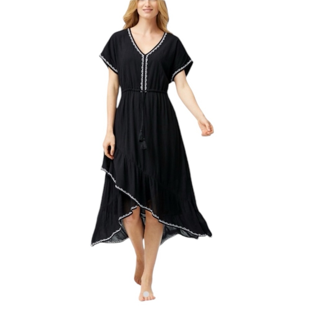 Tommy Bahama Tiered Gauze Midi Dress Size Medium